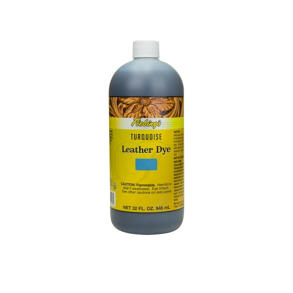 Fiebings Leather Dye - Turquoise, 32 Oz 3 Fiebings Leather Dye - Turquoise, 32 Oz